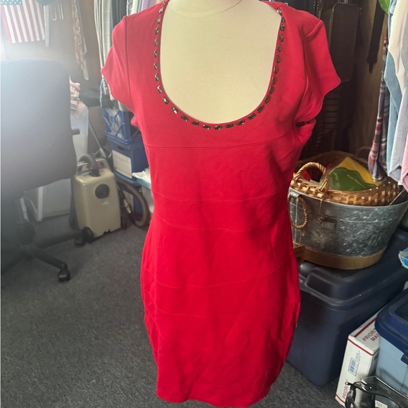 INC International Concepts Vibrant Red Dress - Picture 9 of 10